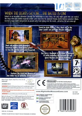 Night at the Museum- Battle of the Smithsonian The Video Game box cover back